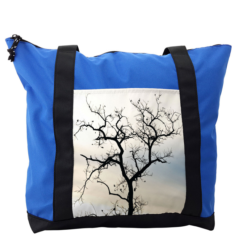 Black Fall Tree Silhouette Shoulder Bag