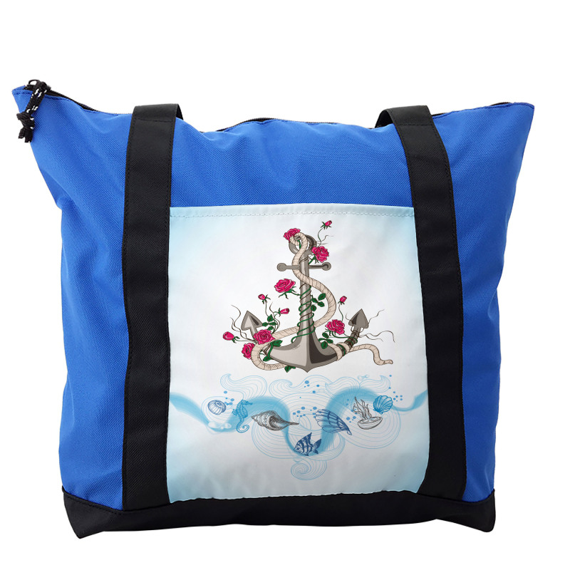 Anchor with Roses Shells Shoulder Bag