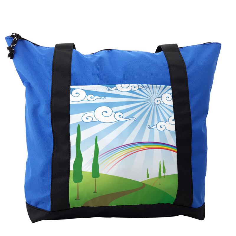 Rainbow on a Meadow Road Shoulder Bag