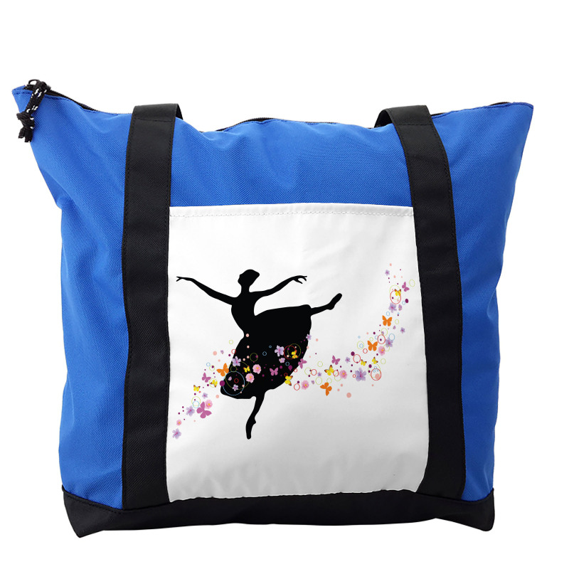 Dancer Silhouette Flowers Shoulder Bag