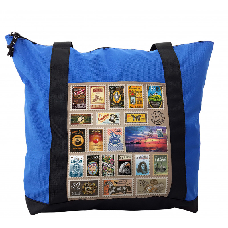 Traveler Tourist Stamps Shoulder Bag