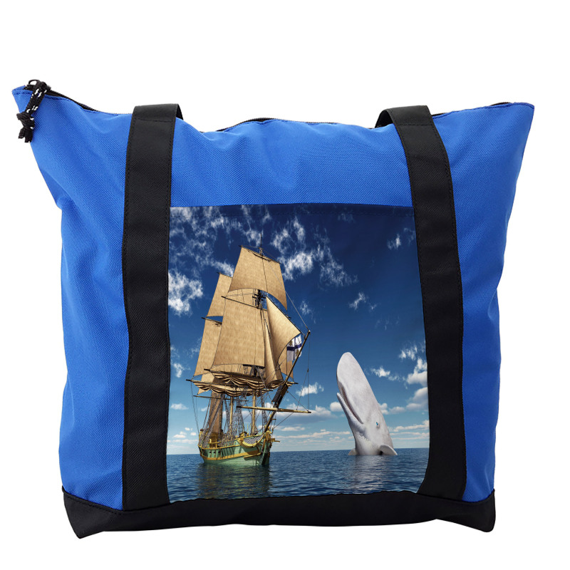 Pirate Ship and Mammal Fish Shoulder Bag