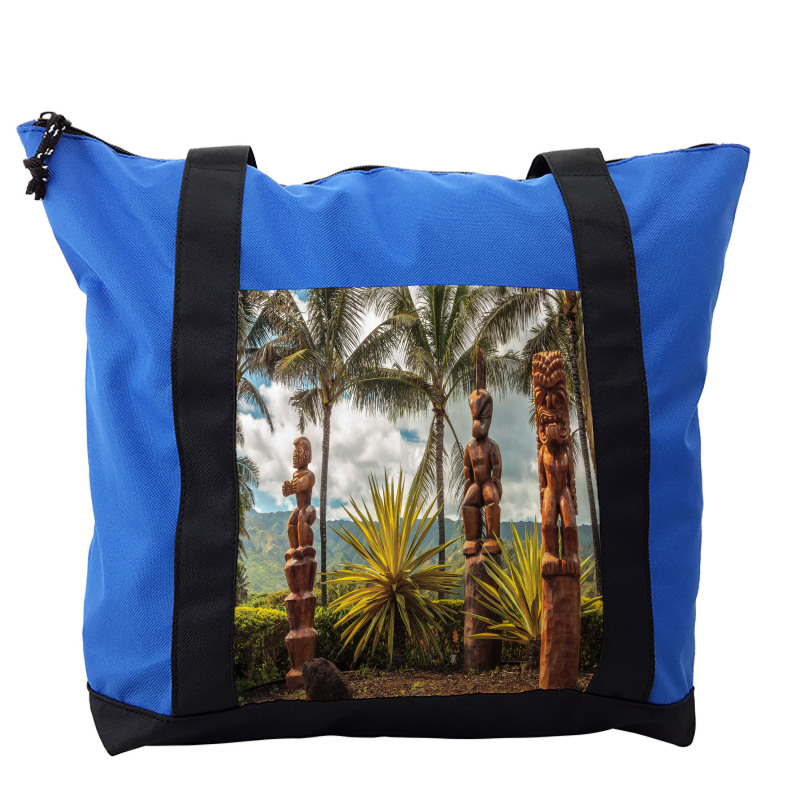 Tiki Masks and Palm Trees Shoulder Bag
