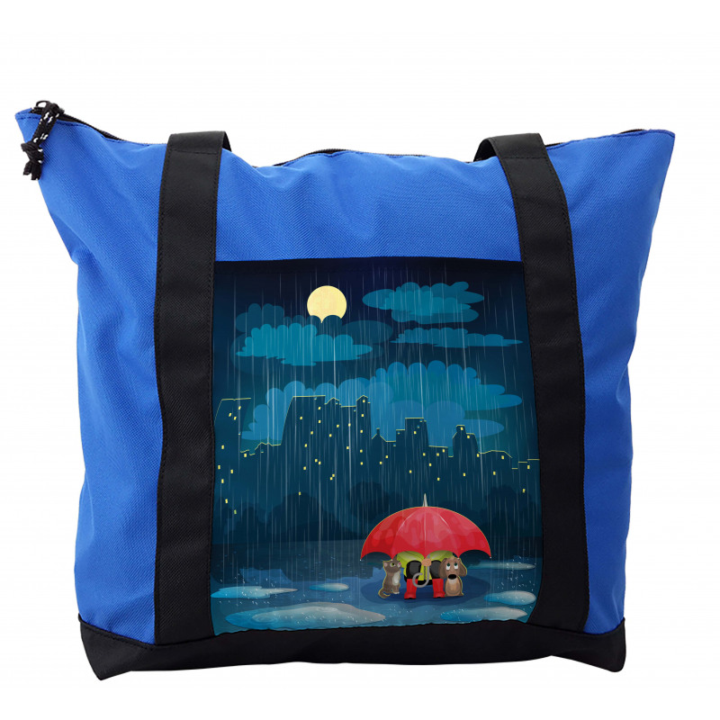 Cartoon Animal under Rain Shoulder Bag