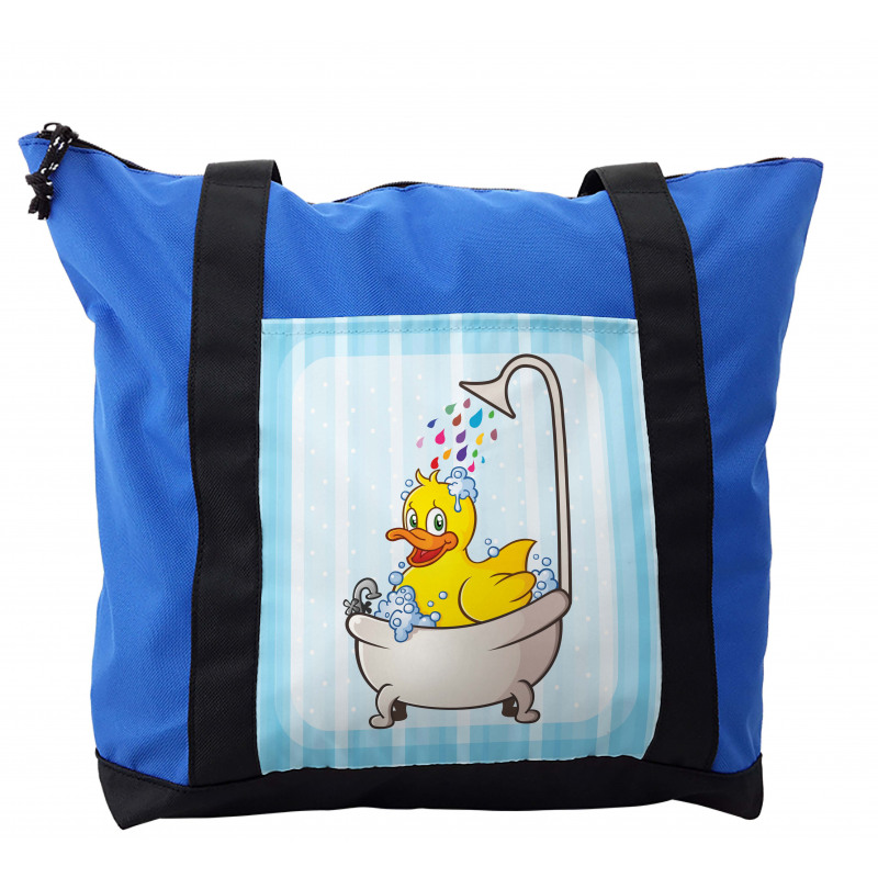 Cartoon Mascot in Bathtub Shoulder Bag