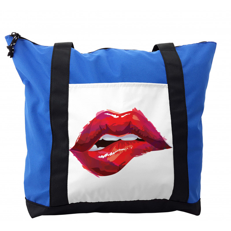 Woman Biting Lips Shoulder Bag