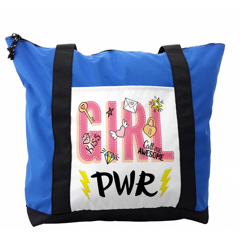 Girl Power with Hearts Shoulder Bag