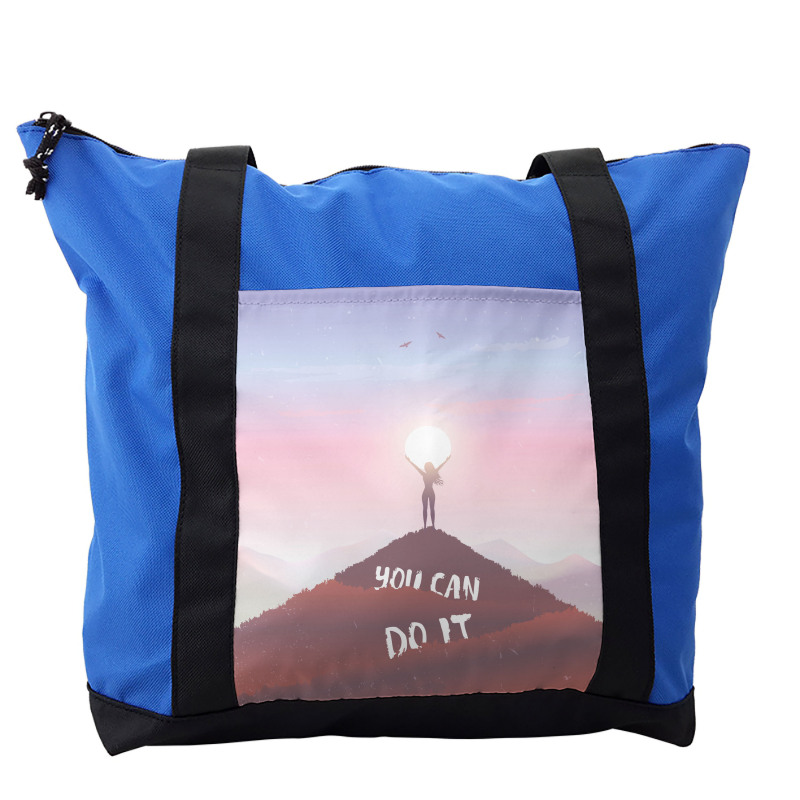 Woman and Welcoming Sun Shoulder Bag