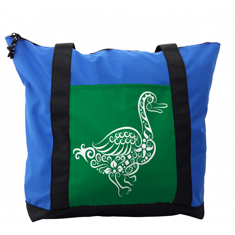 Calligraphic Oriental Floral Shoulder Bag