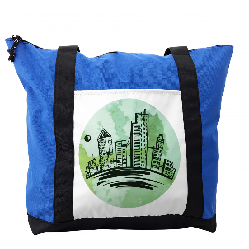 Watercolor Buildings Art Shoulder Bag