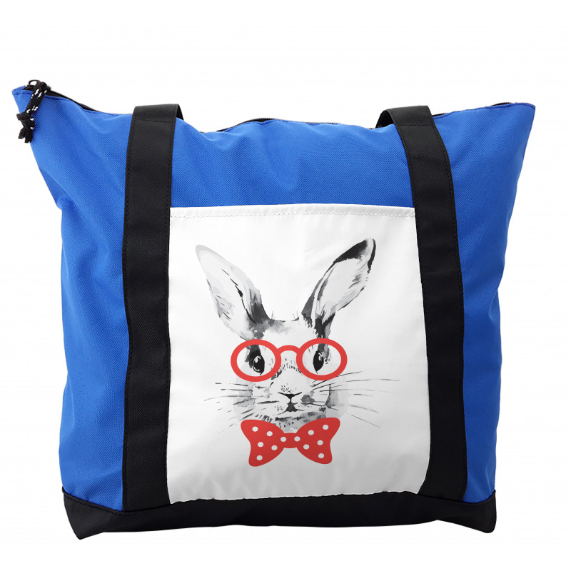 Nerdy Rabbit with Eyeglasses Shoulder Bag