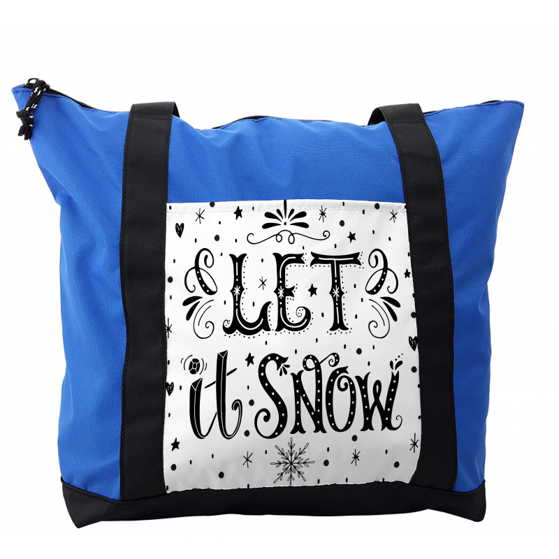 Monochrome Let it Snow Art Shoulder Bag