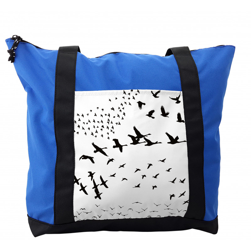 Monochrome Flying Birds Shoulder Bag