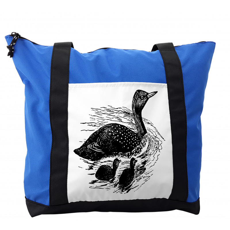 Hand Drawn Bird Family Sketch Shoulder Bag