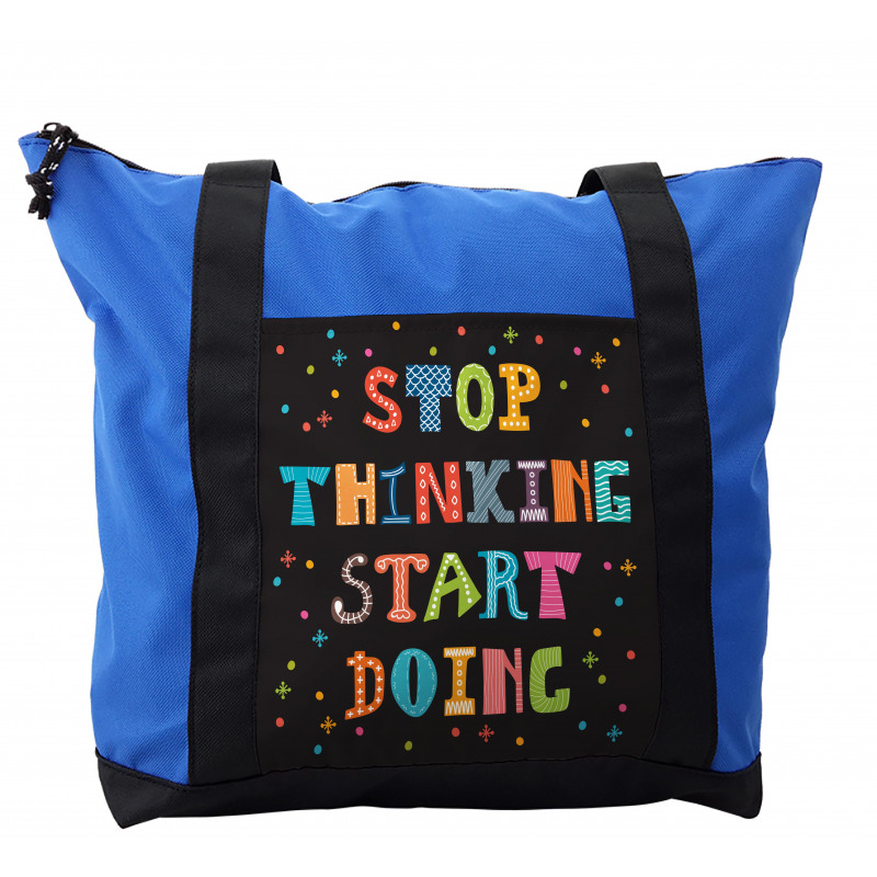 Colorful Typography on Dark Shoulder Bag