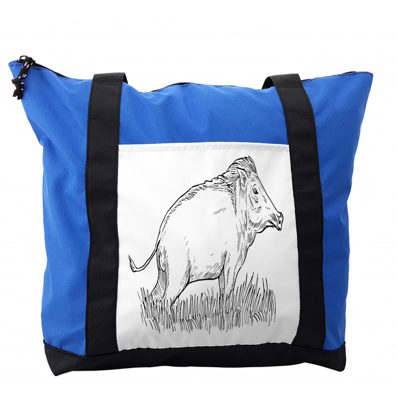 Outline Sketch Wild Boar Shoulder Bag