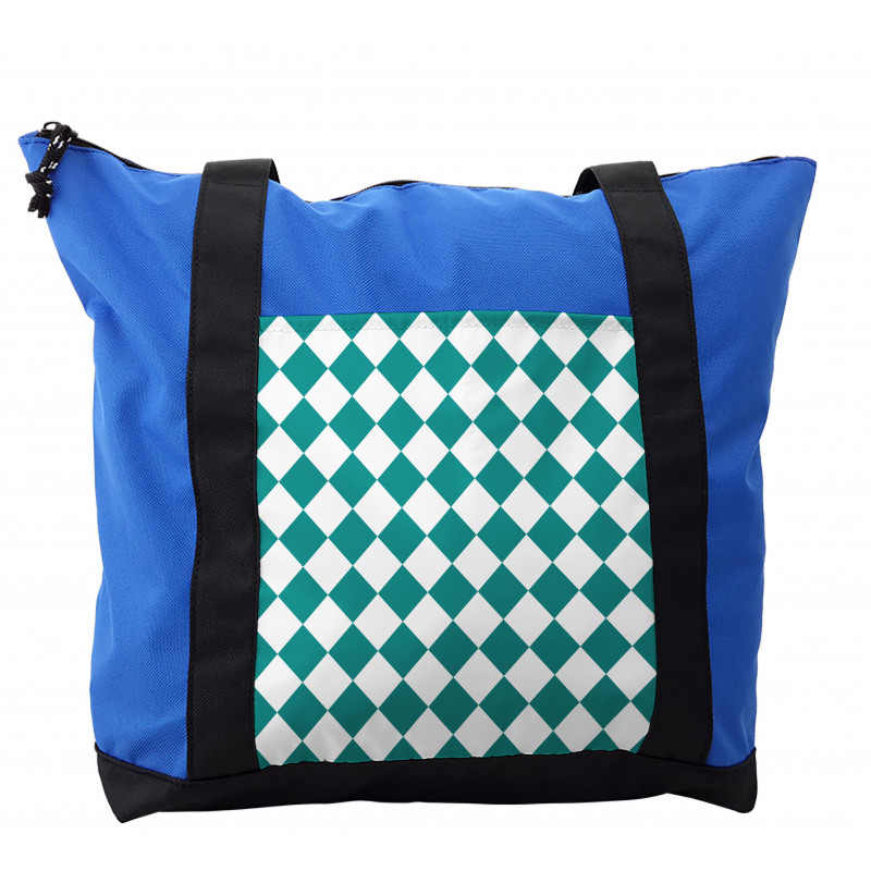 Diagonal Checkers Pattern Shoulder Bag