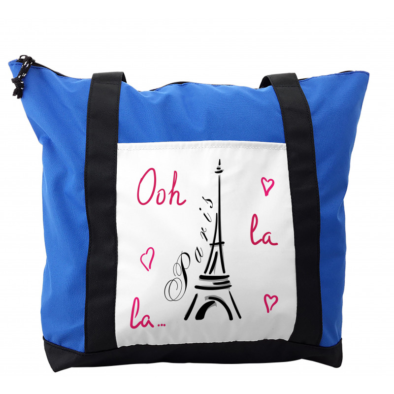 Eiffel Tower with Hearts Shoulder Bag