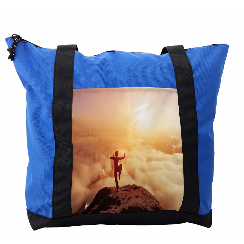 Karate Posed Man at Sunset Shoulder Bag