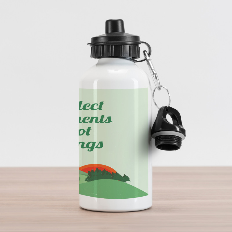 Wording with Mountainous View Aluminum Water Bottle