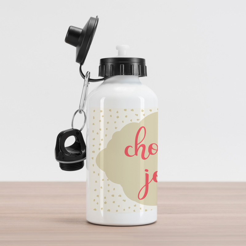 Doodle Cloud on Spots Aluminum Water Bottle