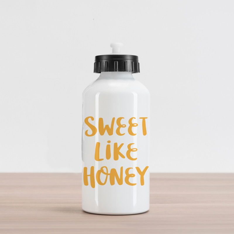 Pale Orange Calligraphy Art Aluminum Water Bottle