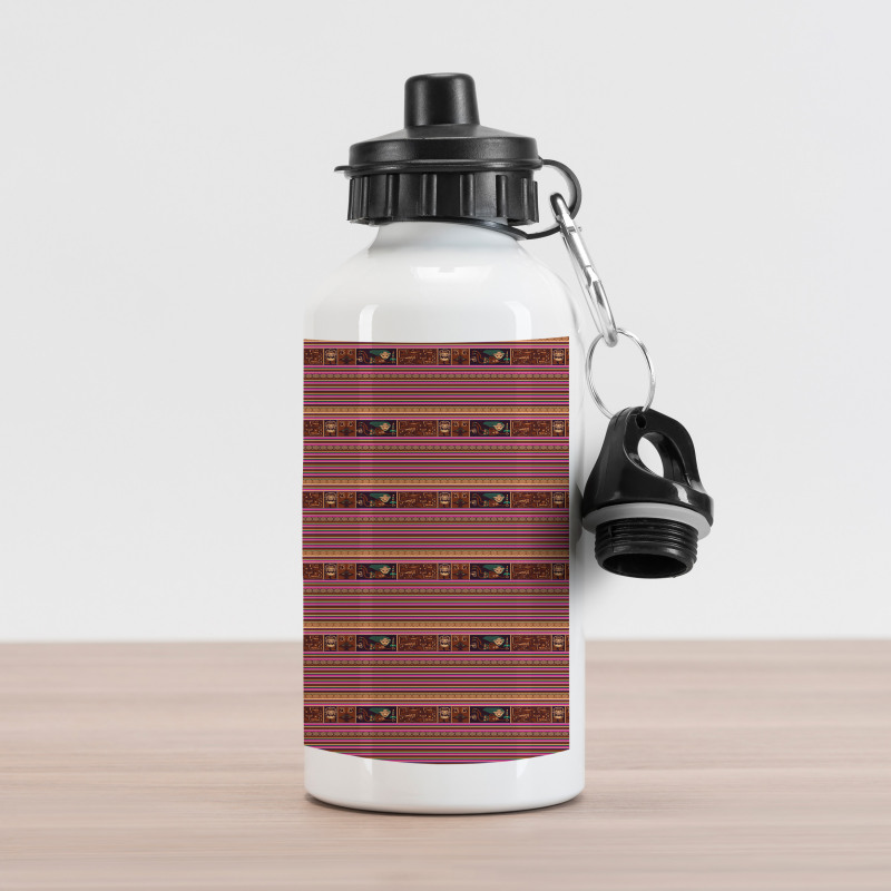 Folk Motifs Stripes Aluminum Water Bottle