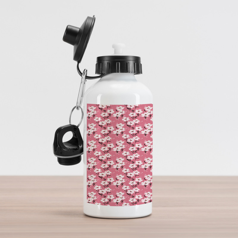 Hand Drawn Flowers Aluminum Water Bottle