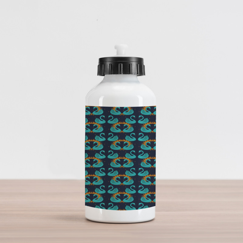 Aquatic Birds and Sun Pattern Aluminum Water Bottle