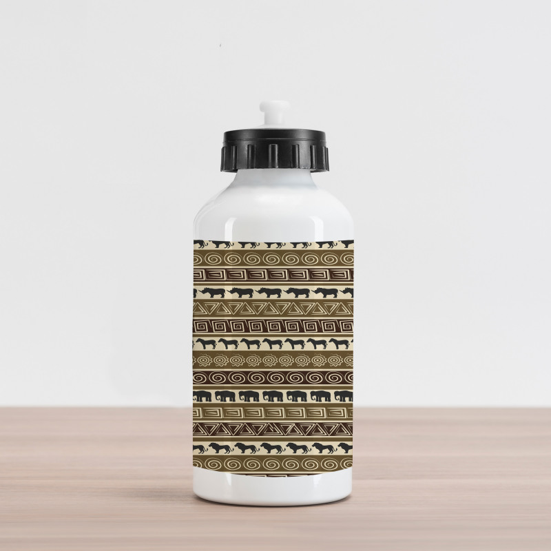 Africa Theme Stripes Animals Aluminum Water Bottle