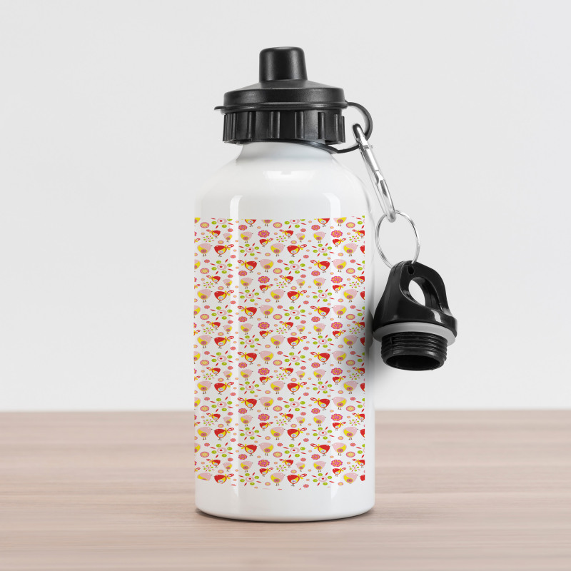 Abstract Birds Flora Aluminum Water Bottle