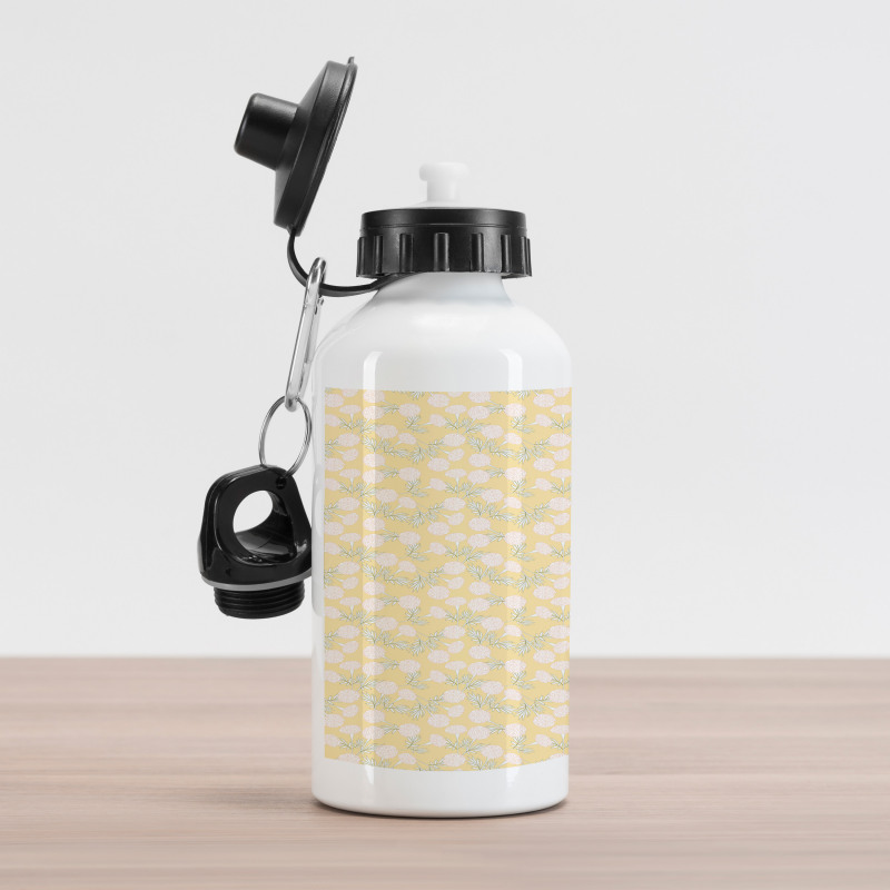 Outline Clove Flowers Aluminum Water Bottle