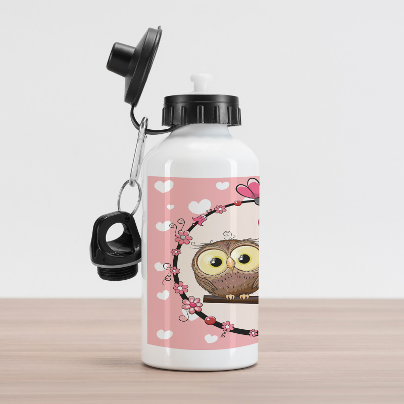 Couple on Branch Aluminum Water Bottle