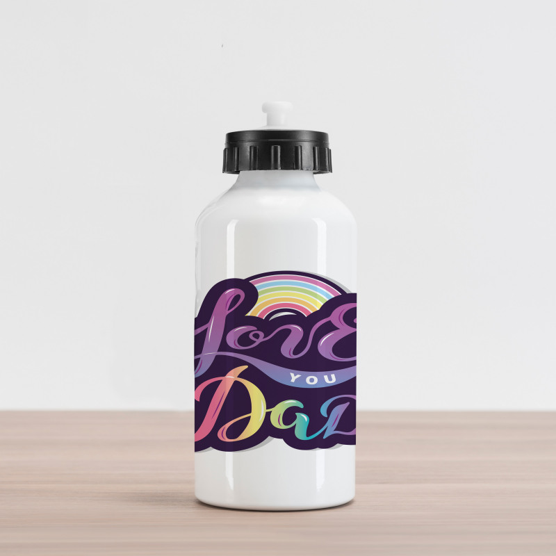 Colorful Bubbly Text Aluminum Water Bottle