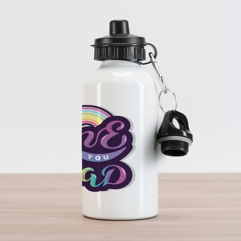 Colorful Bubbly Text Aluminum Water Bottle