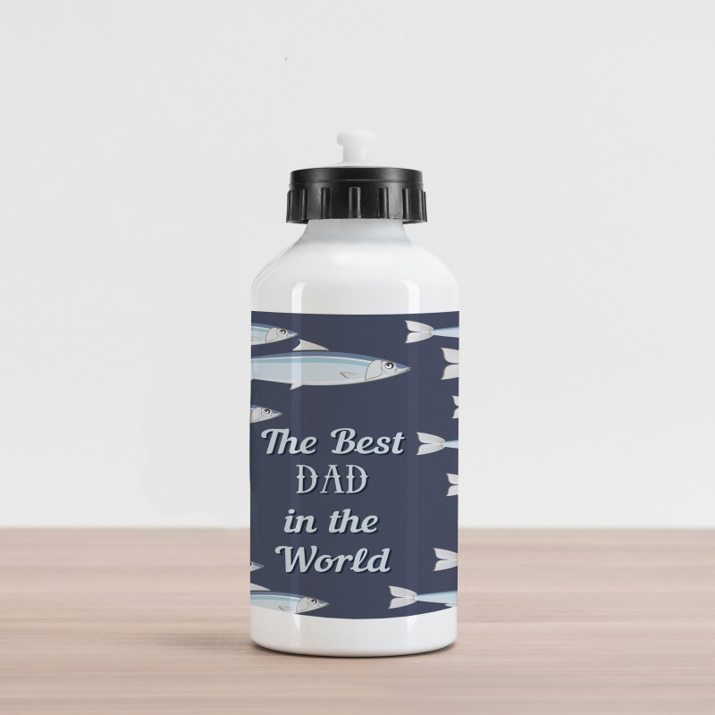 Horizontal Fish Motifs Aluminum Water Bottle