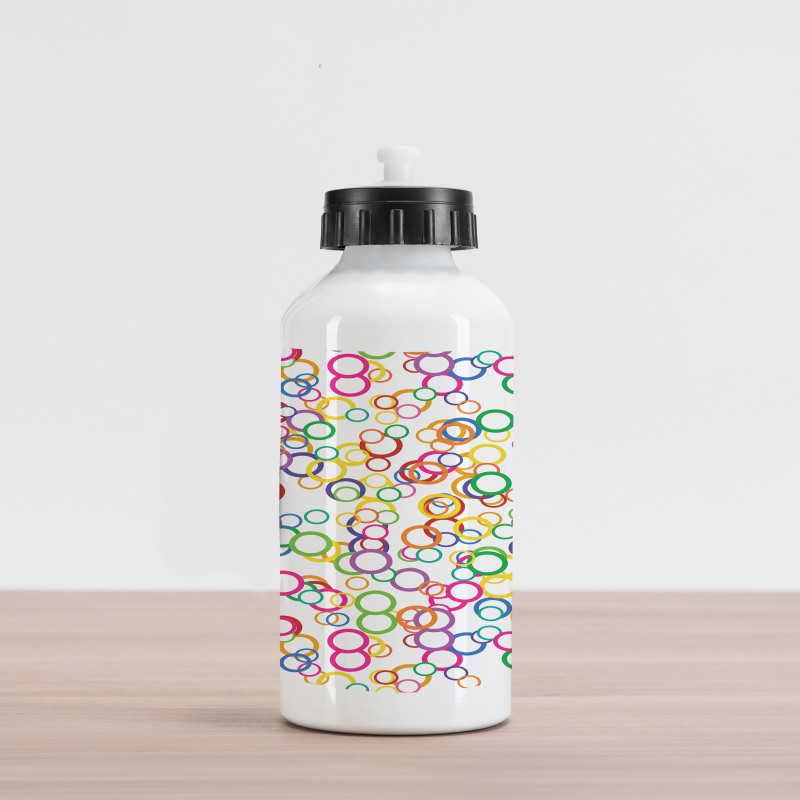 Colored Geometric Circle Aluminum Water Bottle