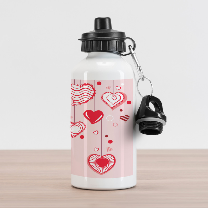 Contour Hearts Lines Aluminum Water Bottle