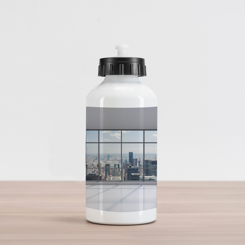 Big Window Downtown View Aluminum Water Bottle