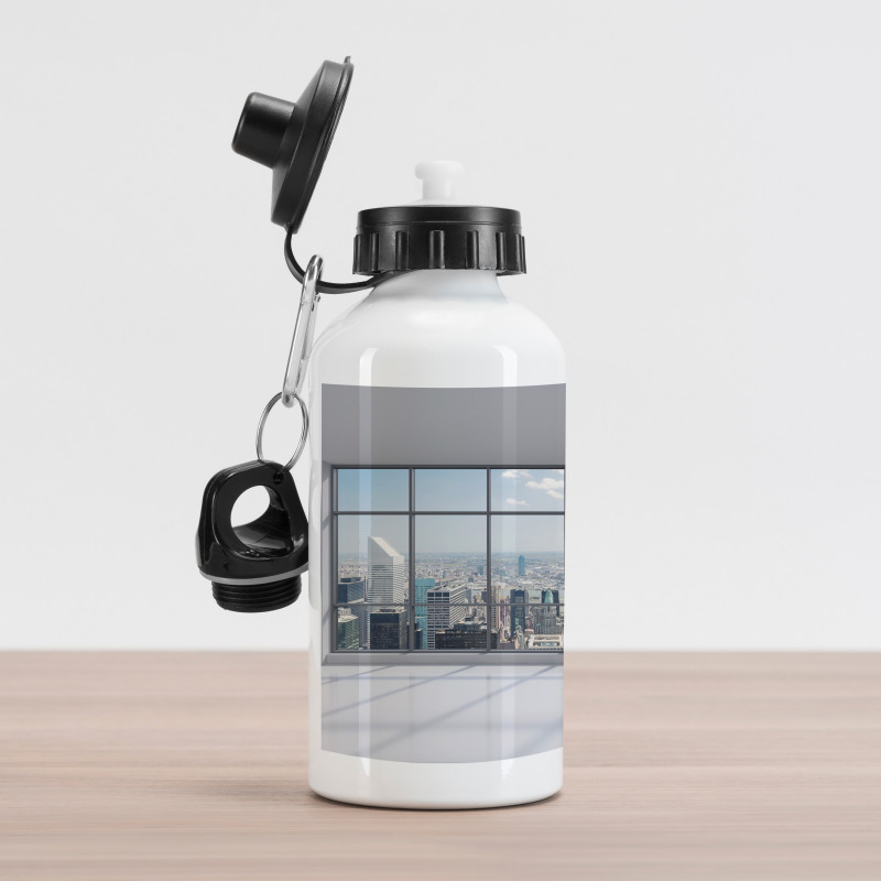 Big Window Downtown View Aluminum Water Bottle