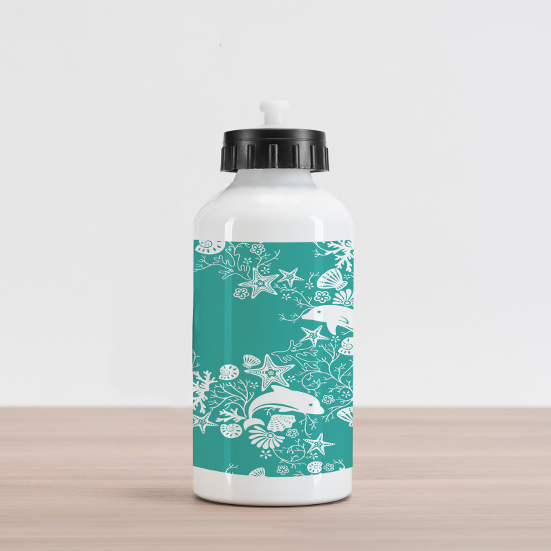 Dolphins and Flowers Aluminum Water Bottle