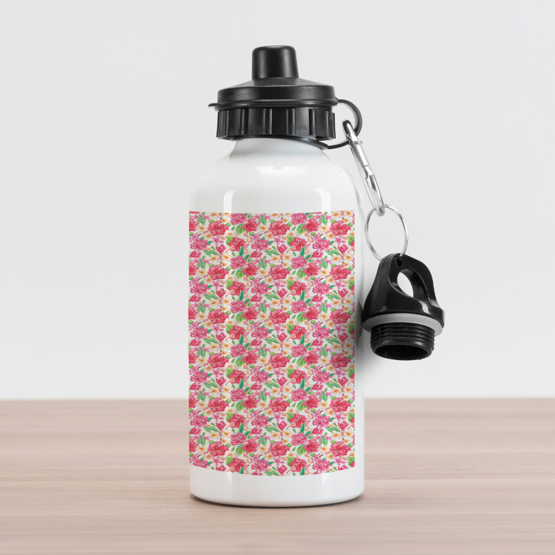 Summer Tropical Flowers Aluminum Water Bottle