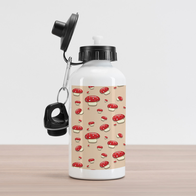 Cartoon Mushrooms Aluminum Water Bottle