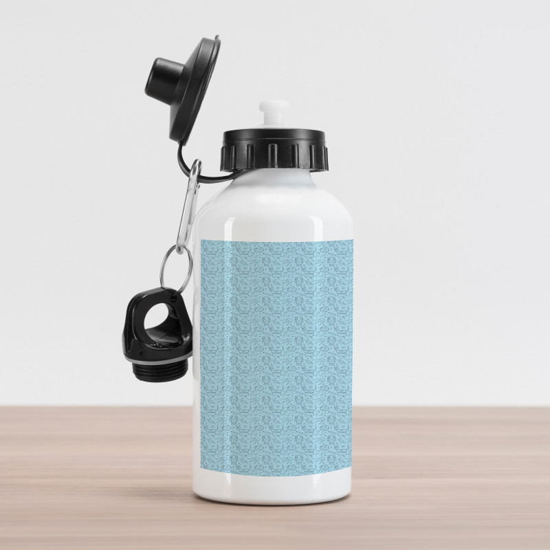 Doodle Style Space Object Aluminum Water Bottle