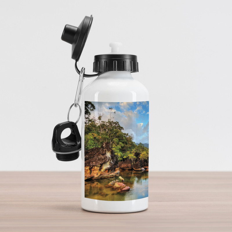 View of Jungle River Aluminum Water Bottle