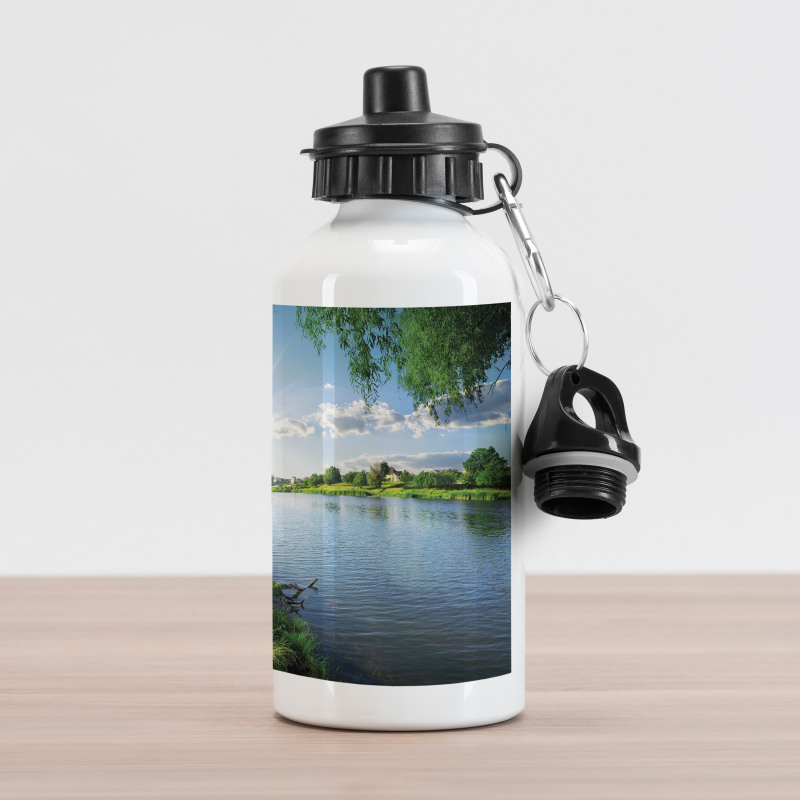 Calm River in Summer Aluminum Water Bottle