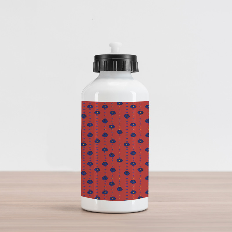 Flowers Vertical Lines Art Aluminum Water Bottle