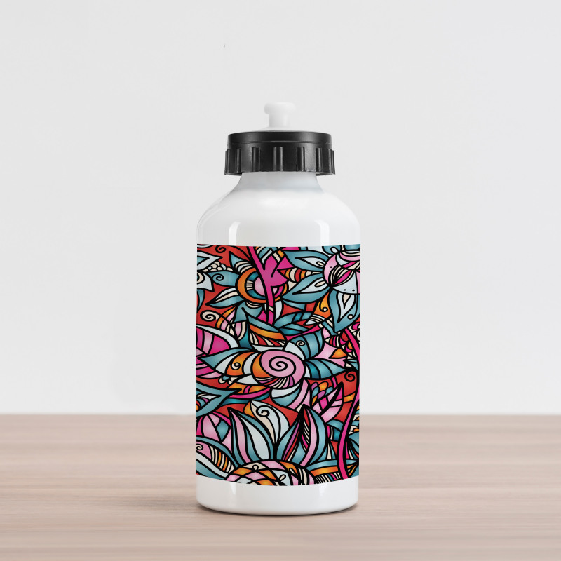 Abstract Sunflower Aluminum Water Bottle