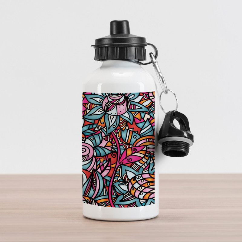 Abstract Sunflower Aluminum Water Bottle