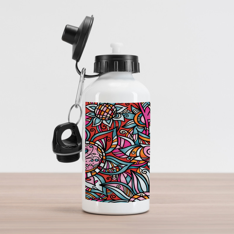 Abstract Sunflower Aluminum Water Bottle